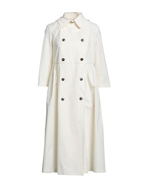 Woman Overcoat & Trench Coat Ivory Size 8 Polyester, Cotton