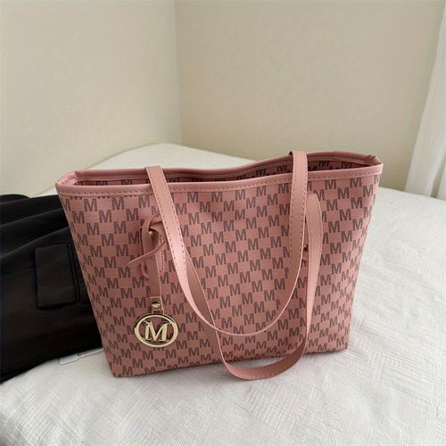 TEMU Light Luxury, Minimalist, Fashionable, High-end Texture, Design Sense, Tote Bag, Women's Pattern, Large Capacity Shoulder Bag