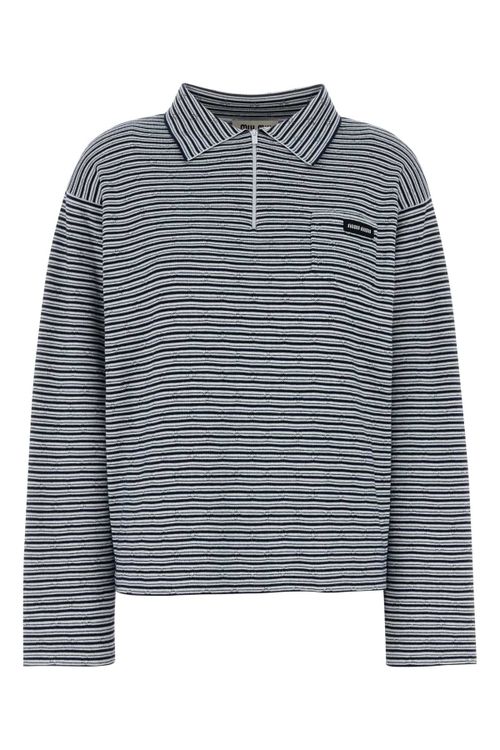 Striped Knit Sweater — Navy