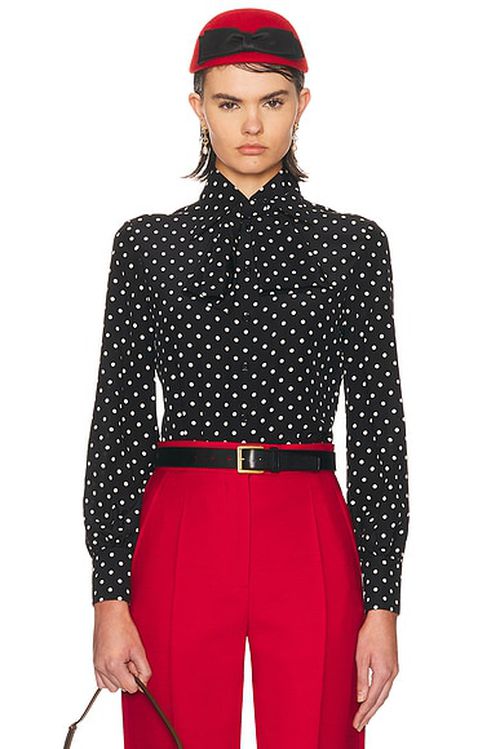 Valentino Plusdepois Pois Medio Shirt in Nero & Betulla - Black & White. 36 also