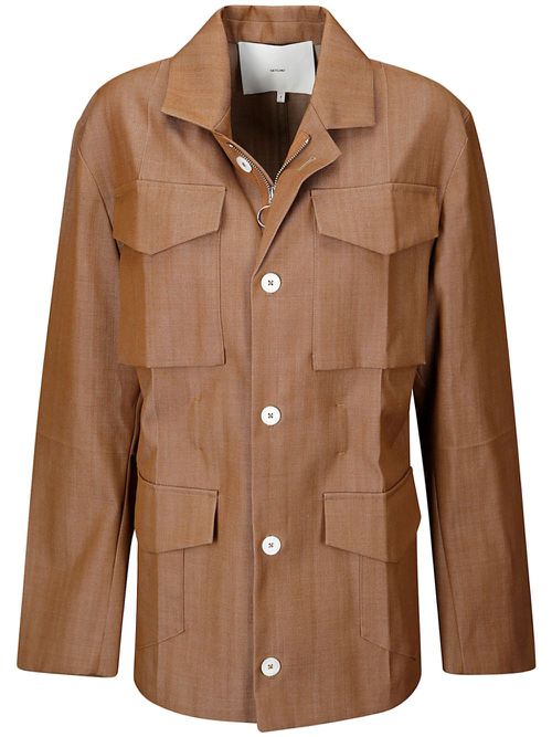 Button-down blazer - Brown