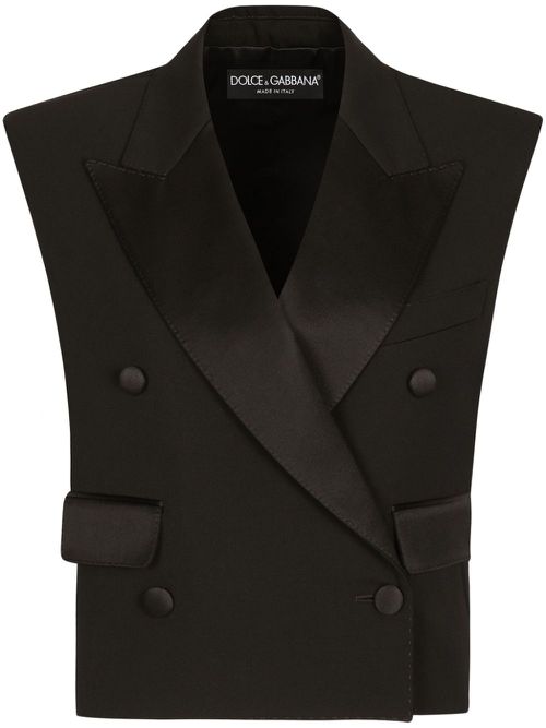 Wool And Silk Blend Double-breasted Vest