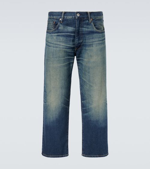Faded straight jeans