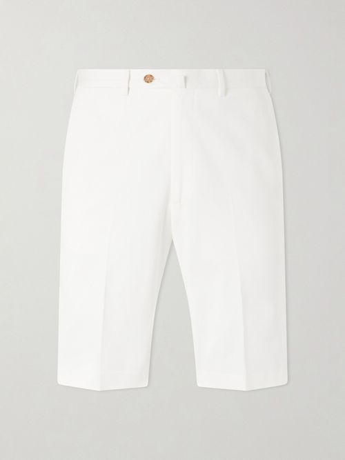 Straight-Leg Cotton-Blend Twill Shorts
