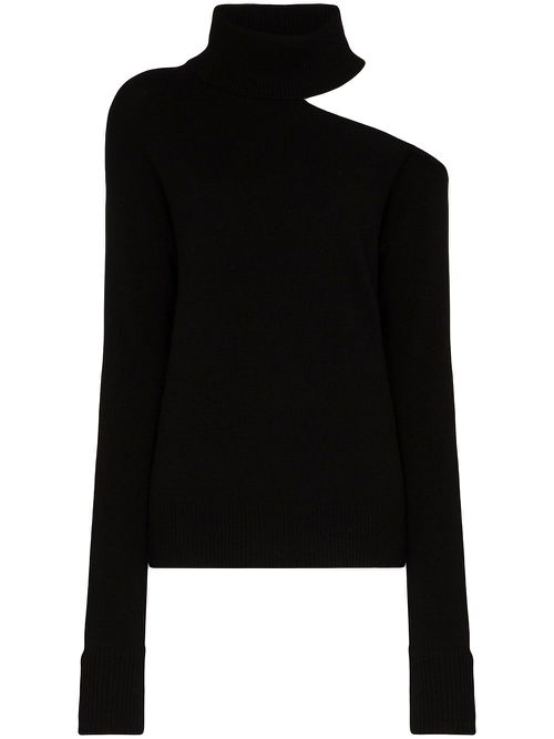 Raundi cold-shoulder turtleneck sweater - Black
