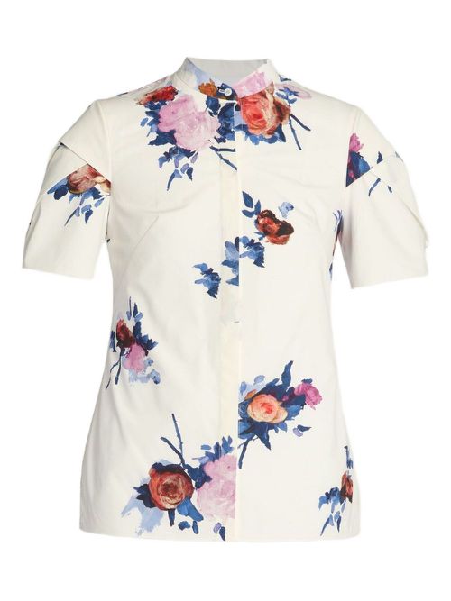 Floral-print shirt - White