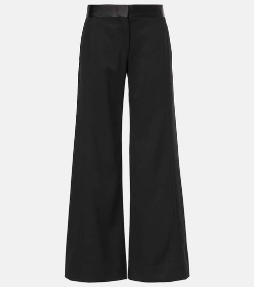 Side Panel wool-blend wide-leg pants