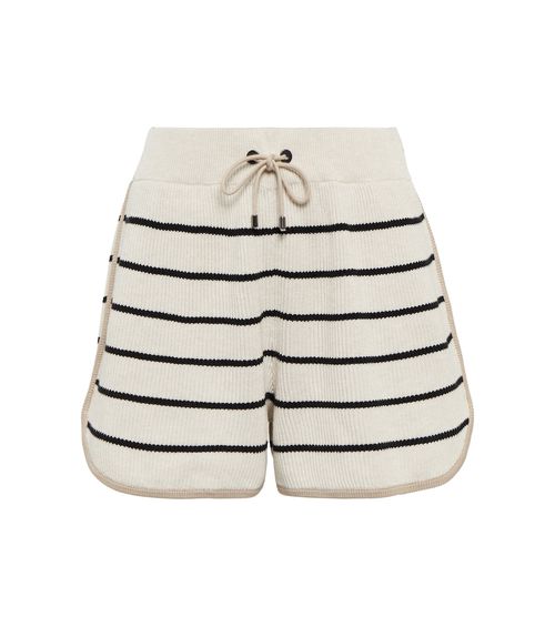 Striped cotton shorts