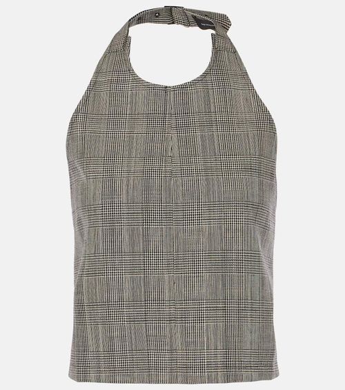 Wardrobe. NYC Prince of Wales check open-back wool top