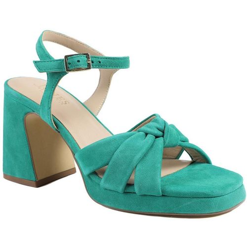 Jones Bootmaker Womens Gloriana Block Heel Leather Buckled Sandals - Green