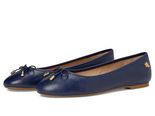 Lauren Ralph Lauren Jayna Nappa Leather Flat Refined Navy