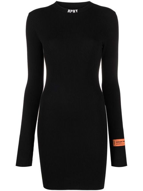 Logo-print dress - Black