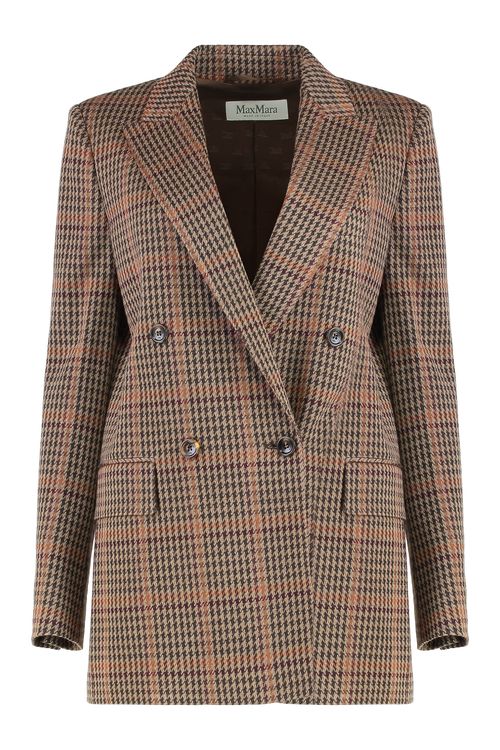Double-Breasted Prince of Wales Wool-Cotton Blazer