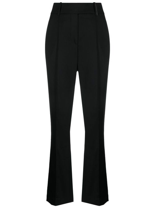 Monili-bead bootcut wool trousers - Black