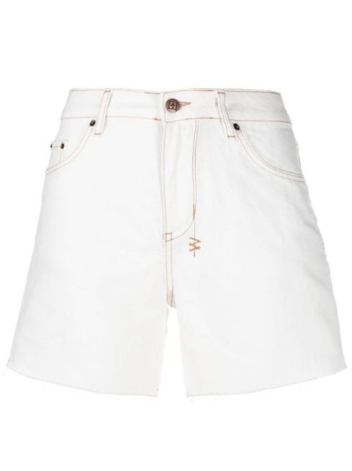 Racer denim shorts