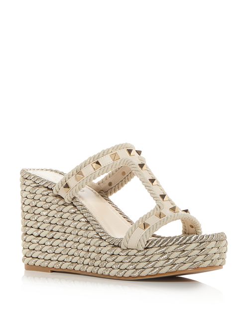 Women's Rockstud Espadrille Wedge Sandals