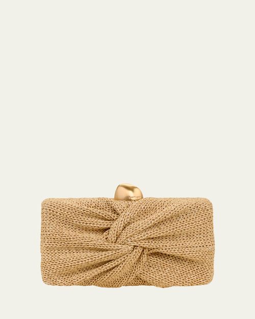 Lisse Twisted Raffia Clutch Bag