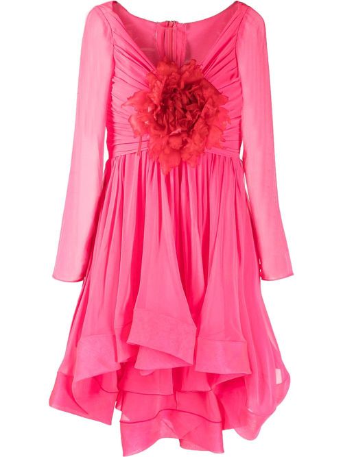 Ruched high-low dress - Pink