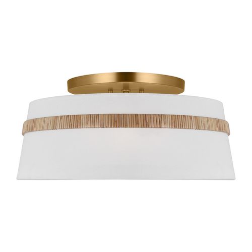 Cordtlandt 3-Light Semi-Flush Ceiling Light in Rattan