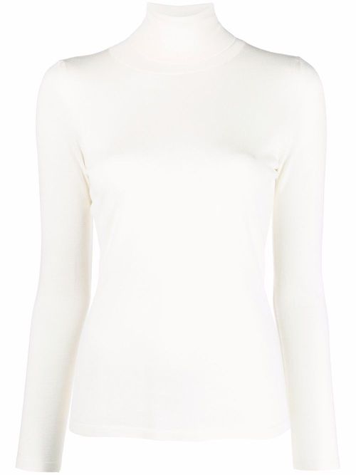 Fine-knit roll-neck jumper - Neutrals