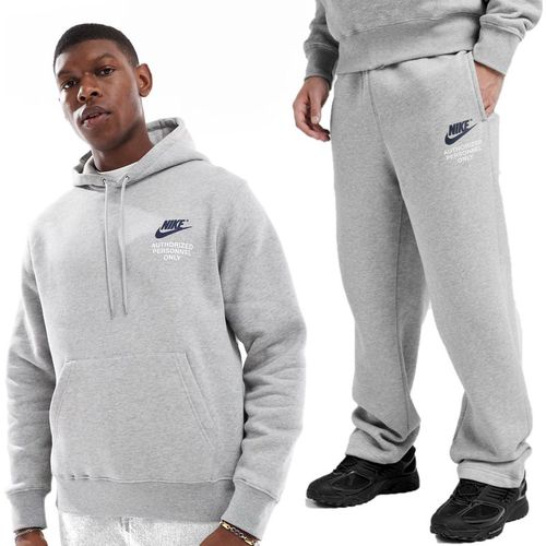 Nike Mens Authorized Personnel Only Tracksuit in Grey Fleece - Large