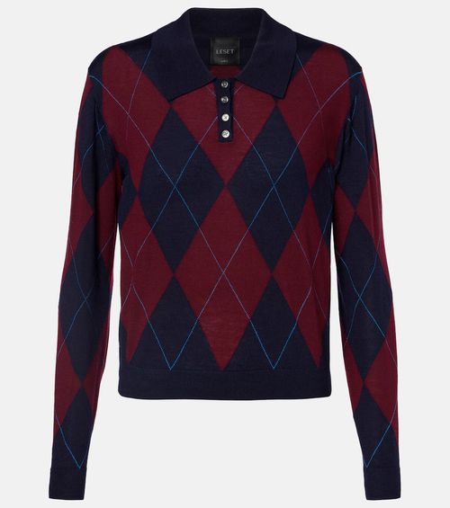 James argyle wool polo sweater