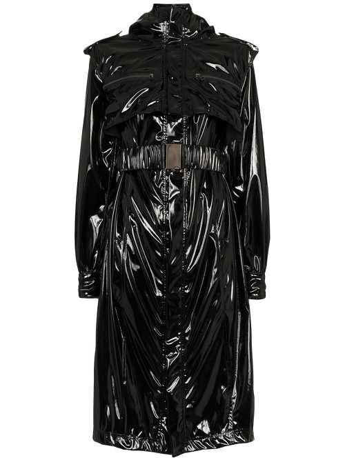 Vinyl Trench Coat - Black