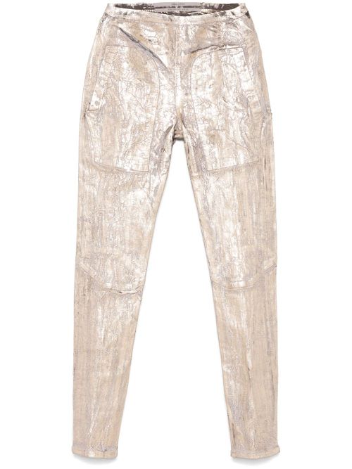 Cracked-effect trousers - Gold