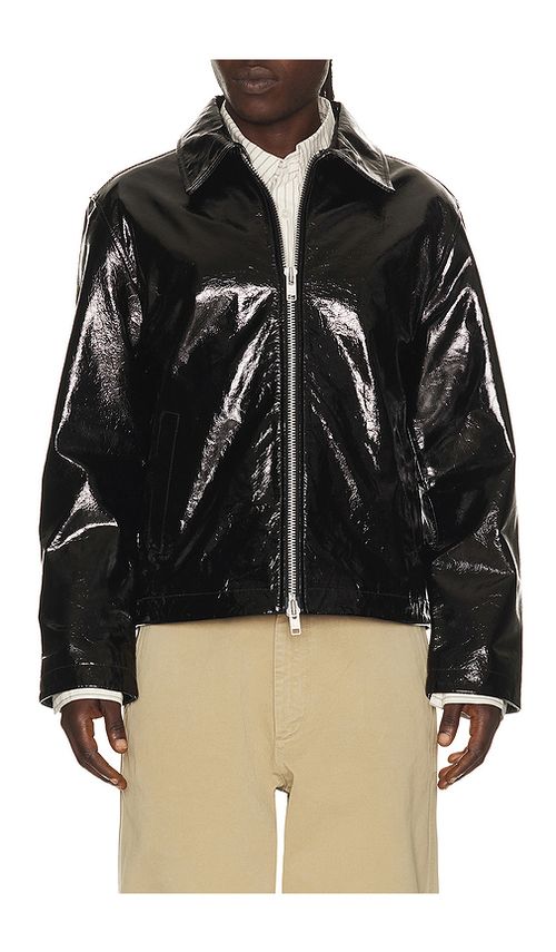 Sunflower Short Leather Jacket in Black. - 48 also
