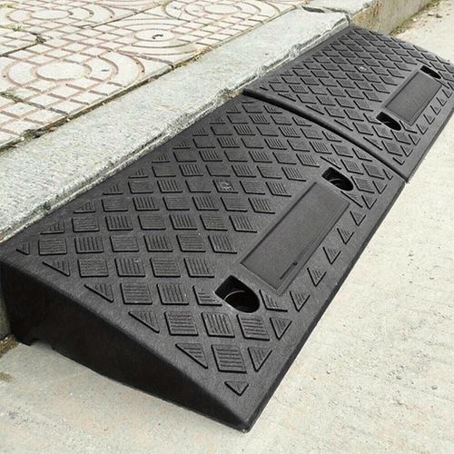 TEMU 2pcs Curb Ramp Rubber Vehicle Slope Garage Ramps Car Wheelchair Threshold, Car Ramps For Vehicles, Car Ramps, Ramp For Walk Ways, Car Roadside