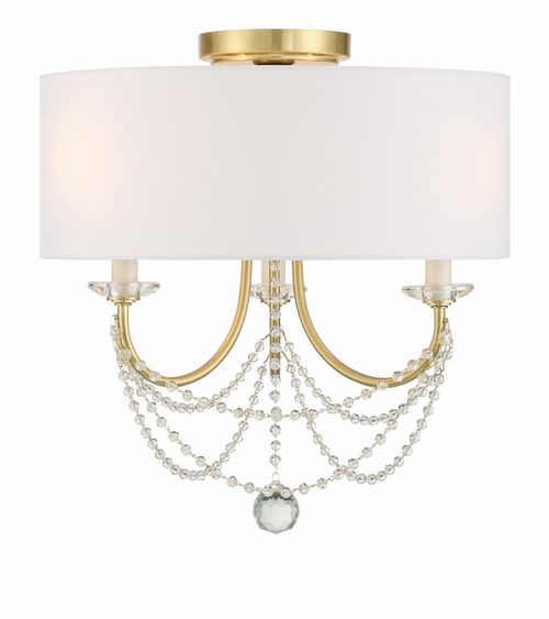 Aged Brass Semi Flush Mount from the Delilah Collection