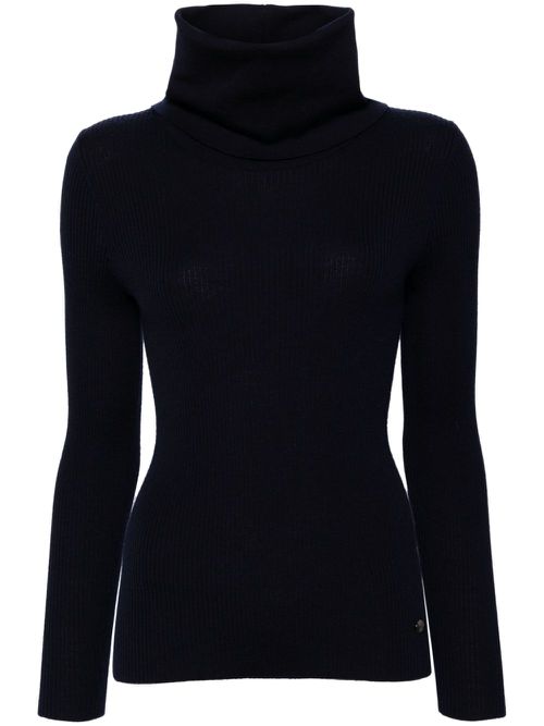2000s ribbed wool-cashmere jumper - Blue