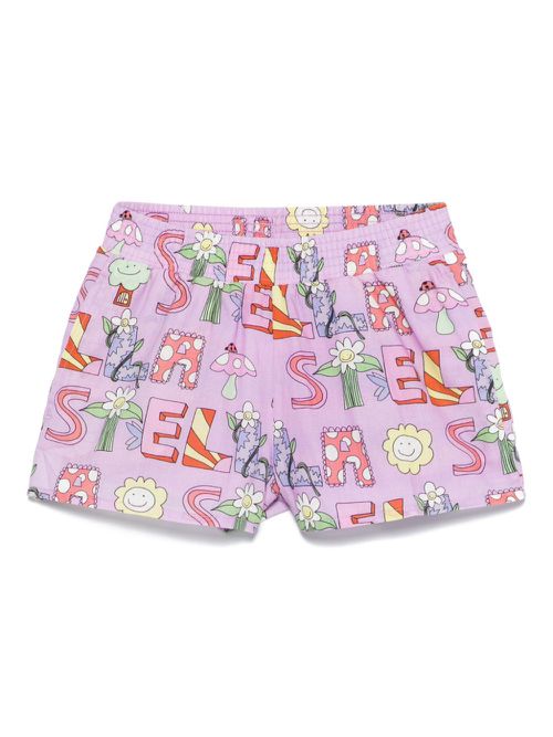 Graphic-print shorts - Purple
