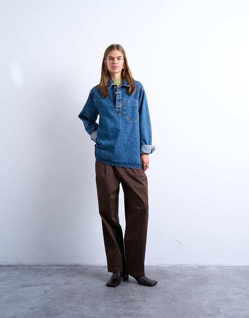 Smart hybrid casual trouser in chocolate-Brown
