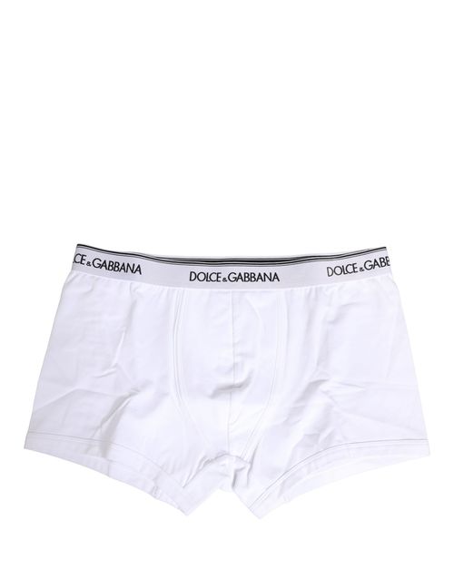 Logo-Waistband Cotton Boxer Briefs — White