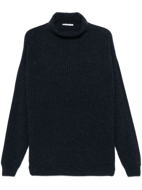 Felted high neck sweater - Blue