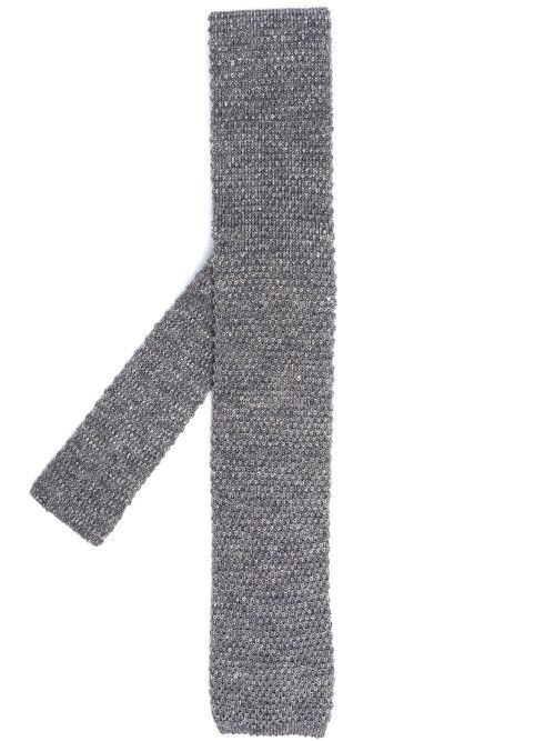 Chunky knitted tie - Grey
