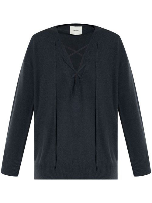 Erna V-neck cashmere jumper - Black