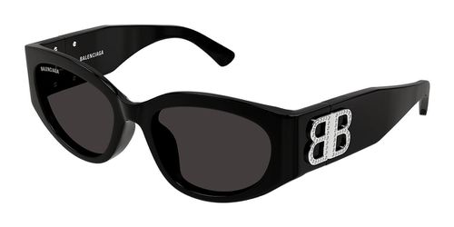 Balenciaga BB0324SK Asian Fit 014 Men's Sunglasses Black Size 55