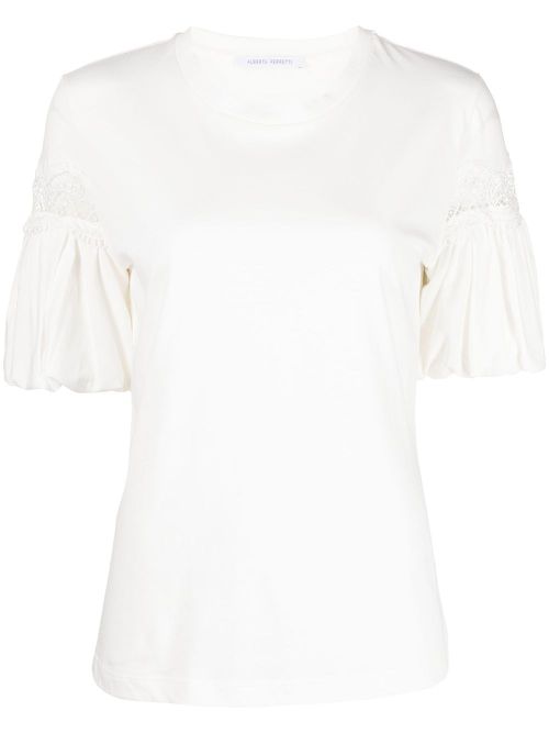 Puff-sleeve T-shirt - White