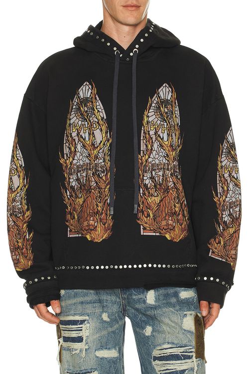 Who Decides War by Ev Bravado Hardware Hooded Pullover in Charcoa