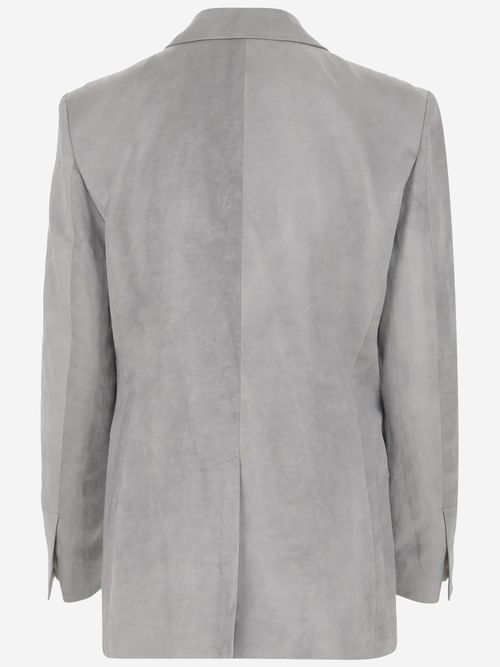 Viscose Blend Blazer — Gray