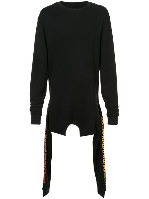 Asymmetric double layer sweatshirt - Black