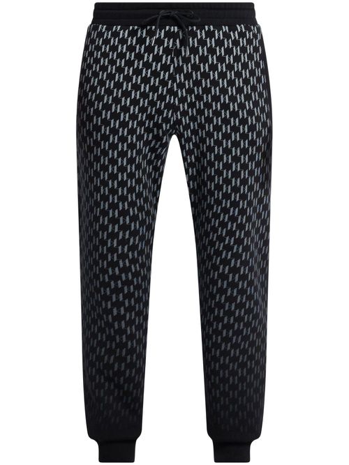 Monogram-pattern track pants - Black