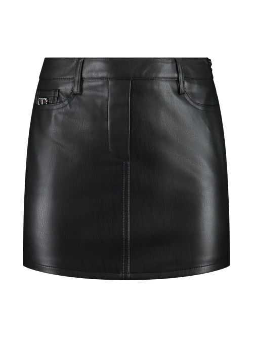 Faux-leather mini skirt - Black