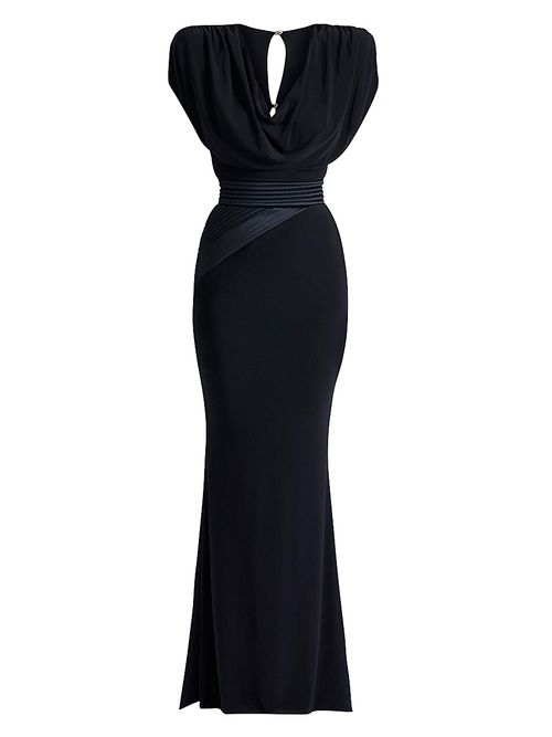 Women's Ilium Stretch-Jersey Body-Con Gown - Black