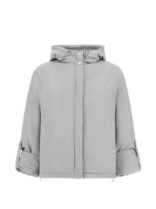 Water-Repellent Hooded Down Jacket — grey