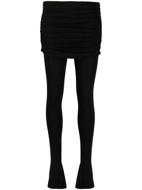Skirt-overlay skinny trousers - Black