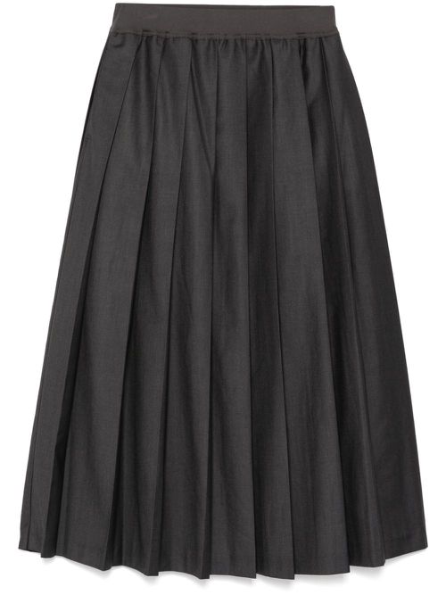 Elasticated waistband pleated skirt - Grey