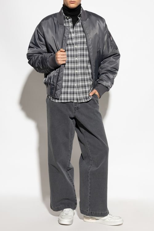 Jeans With Logo, Men's, Grey